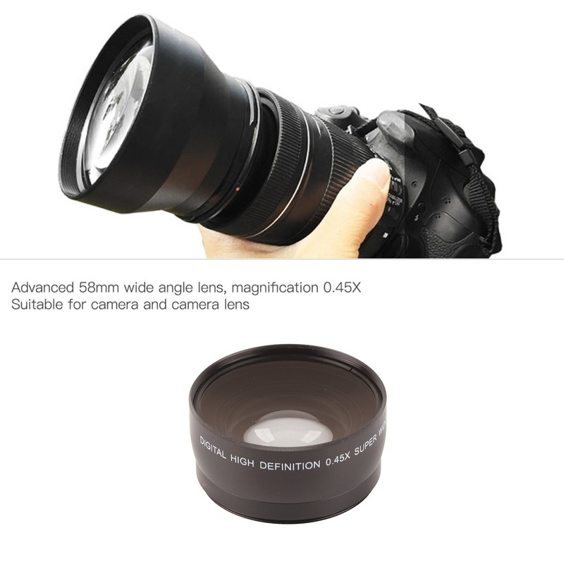 JSR‑1151 Advanced 58MM 0.45X Wide Angle Macro Lens Fit for