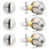 Probrico 3 Pack Satin Nickel Single Cylinder Deadbolt Lock Set,