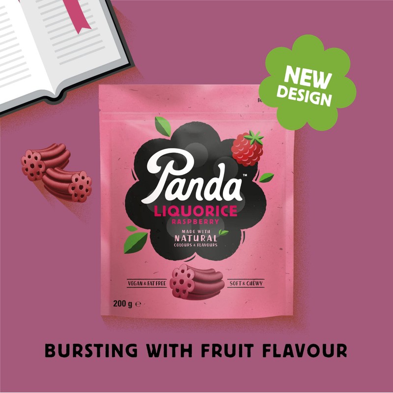 Panda Natural Raspberry Liquorice, 200 g