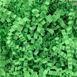 Zhzrche 50g Crinkle Cut Paper Shred Filler for Packing and Empty Basket Filler, Raffia Tissue Paper Grass Stuffers Gift Boxes Filler for Easter Decoration (Green)