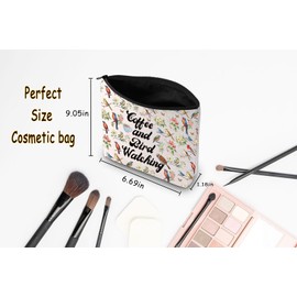 Bird Watching Gift Coffee and Bird Watching Cosmetic Bag Bird Lover Gift (Coffee and Bird CA Bag)