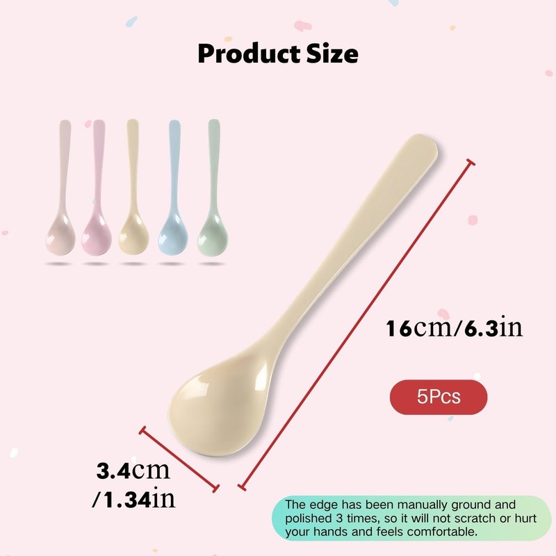 Plastic Egg Spoons, Pack of 5 Plastic Egg Spoons, Reusable