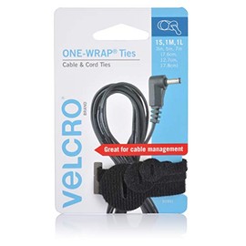 VELCRO Brand ONE-WRAP Ties - Cable Management, Wires & Cords - Self Gripping Cable Ties, Reusable - 3 Ct, Small, Medium and Large - Black
