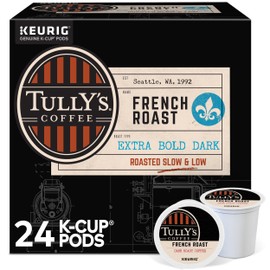 Tully's Coffee French Roast, Single-Serve Keurig K-Cup Pods, Dark Roast Coffee, 24 Count