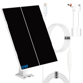AQUZO 6W Solar Panel Charger for Outdoor Security Camera
