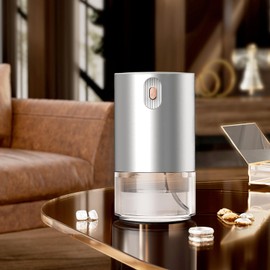 JUANANIUG Waterless Essential Oil Diffuser Portable: Rechargable Aromatherapy Diffuser for Car and Home - Auto Start/Stop Function - 4 Concentration Adjustments and Timers (Sliver)