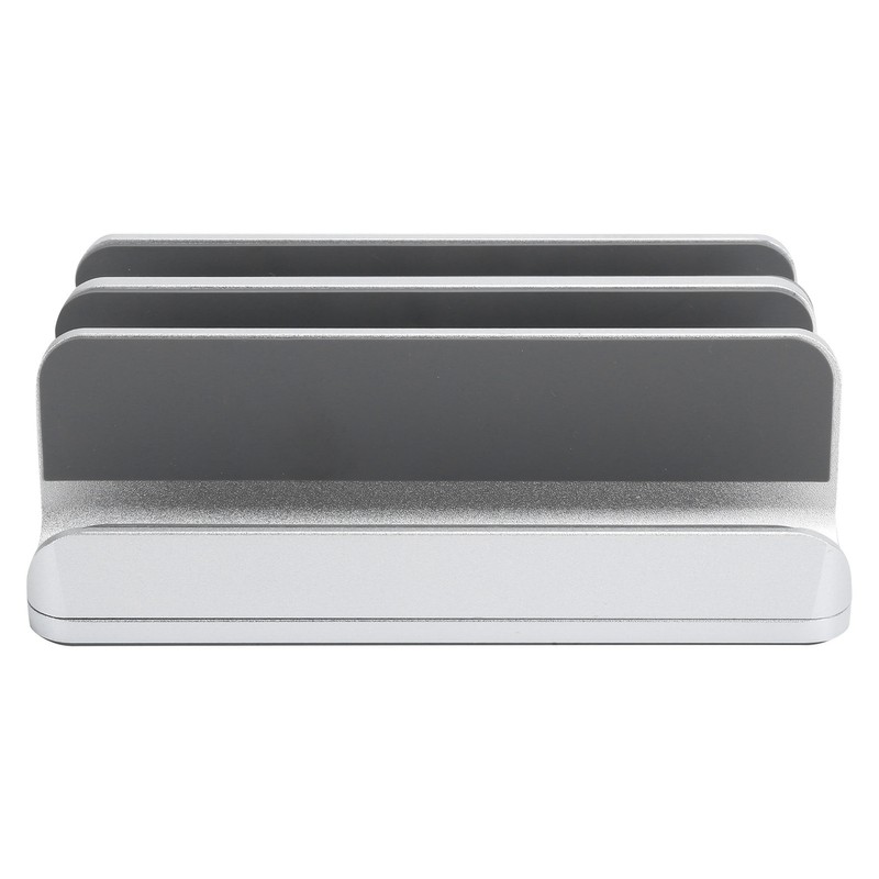 Laptop Organizer Aluminum Alloy Vertical Stand Adjustable Dual Slot for