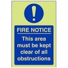 V Safety 18053AG-G Glow In The Dark Fire Notice This