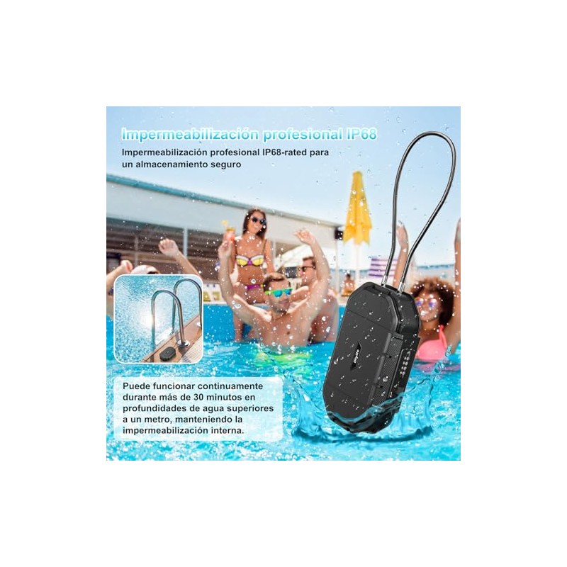 Diyife Caja Fuerte Portátil Impermeable IP68, Código 4 Dígitos