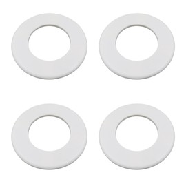LC LICTOP White Round Escutcheon Plate Wall Split Flange ABS Wall-Mounted Self-Adhesive Water Pipe Cover 5.51 Inch Outer Diameter and 3.07 Inch Hole 4pcs