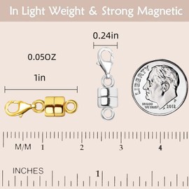 OHINGLT Magnetic Necklace Clasp Extra Strong, Gold and Silver Plated Magnet Jewelry Clasps Converters, Bracelet Extender for Women Seniors