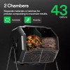VIVOSUN 43Gal Outdoor Dual Chambers Composting Tumbler Bin Fertile 360°