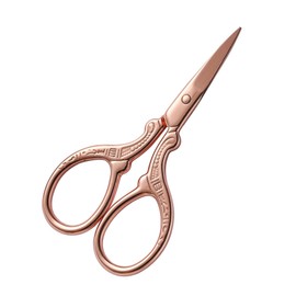 DEVENTORZ Threader Scissors, Small Handicraft Scissors, Stainless Steel, Titanium Coated Blade, Sharp Sharp, Embroidery Scissors, For Crafts, Sewing, DIY, Vintage Design, Lightweight, Easy To Hold