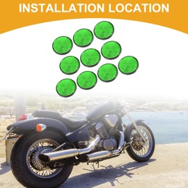 Partuto 10 Pcs Universal Universal Reflector - Plastic Green