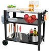YKTEEDENS Outdoor Grill Cart with 3-Shelf，34" L x 20" W