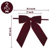 AIMUDI Burgundy Velvet Bows 7" Premade Velvet Bows Christmas Bows