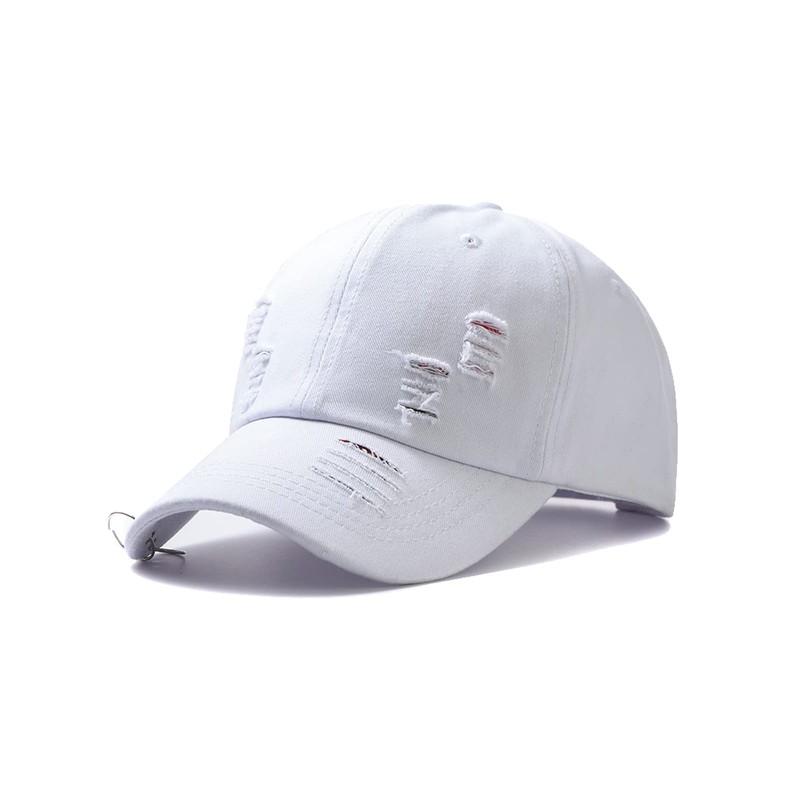 Nanwansu Unisex Ripped Distressed Denim Ring Baseball Cap Hip Hop
