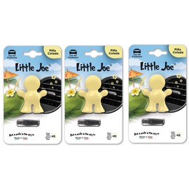 Little Joe Car Air Freshener for Mounting on Any Ventilation Grille +/-45 Days Freshness in the Car (Pina Colada/Light Yellow) Pack of 3