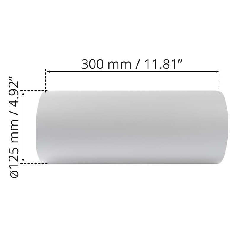 HVAC OV 5"" Inch Round Straight 12"" Inch Long Plastic