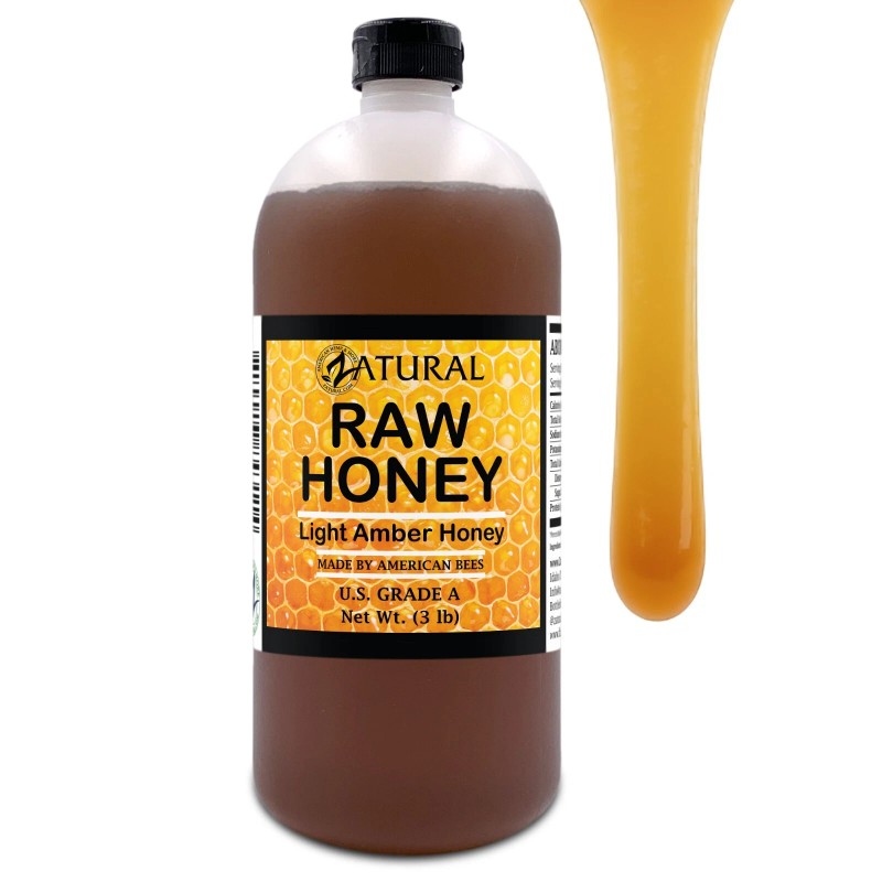 Zatural Raw Honey | Light Amber Honey - 3 Pound