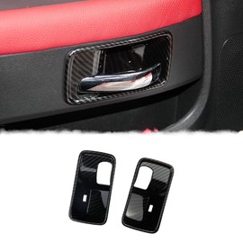 Korlot Cubierta interior de fibra de carbono para manija de puerta para Dodge Challenger 2008-2014