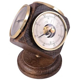 Vintage Oak Weather Station Desk Ornament - includes a thermometer, barometer, & hygrometer. - Handmade in Germany.Vintage Oak Weather Station Desk Ornament - includes a thermometer, barometer, & hygrometer. - Handmade in Germany.