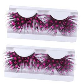 Gatuida Enhanced False Eyelashes 2 Pairs Colorful Handmade Reusable Eye Lashes for Dramatic Look Suitable for Parties and Special Events