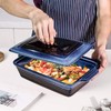 UNICASA Casserole Baking Dish with Lid - Ceramic Blue Lasagna