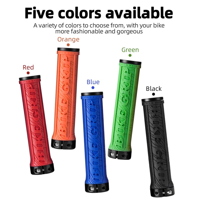 ROCKBROS Bike Handlebar Grips Single Lock-On, Rubber Aluminium Alloy