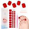 XEAOHESY 32pcs Semi Cured Gel Toenail Strips, Gel Pedicure Strips,