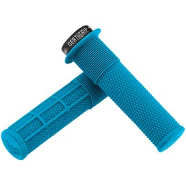 DMR Brendog DeathGrip Flange Lock-On Mountain Bike MTB Grips - Light Blue (Thick)