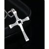 Fashion Jewelry MEN 2 SIDED CRYSTAL PROTECTION FAITH CROSS 2"