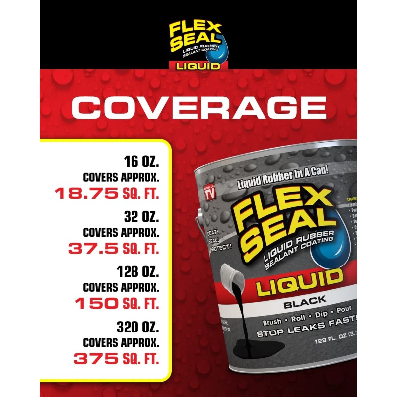 Flex Seal Liquid, 32 oz, White, Liquid Rubber Coating Sealant