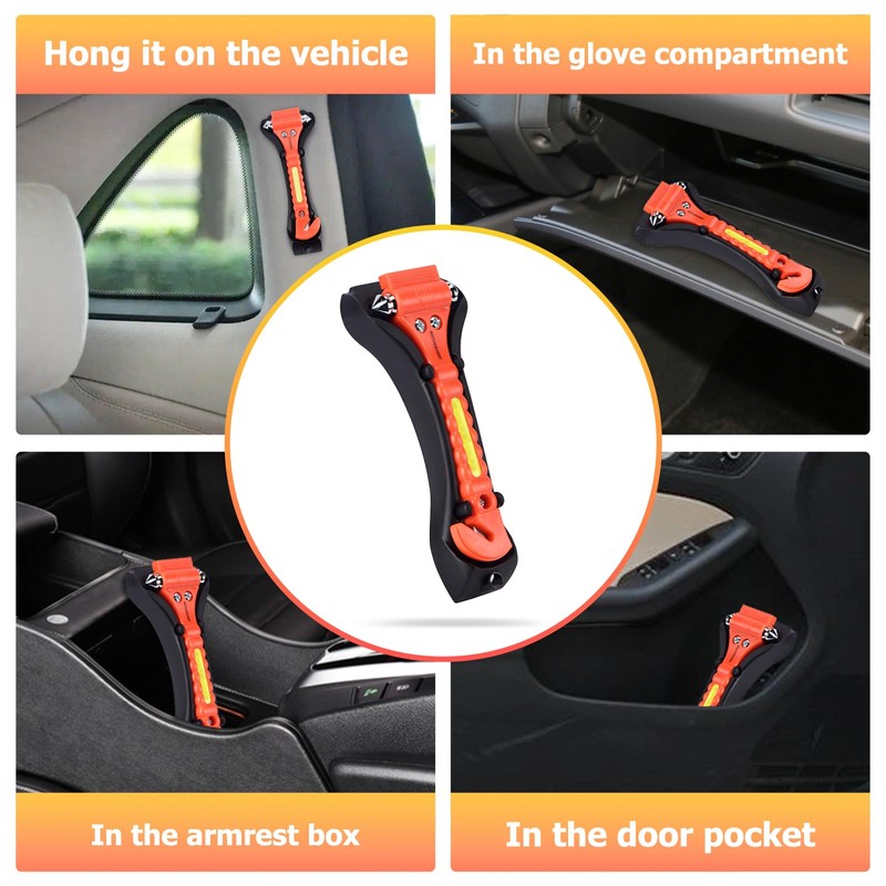 MOTORBUDDY 4-Pack Emergency Escape Hammer Seat Belt Cutter,Auto Car Safety