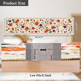 U'Artlines Runner Rug for Hallways & Kitchen - 2'6" x 10' Colorful Soft Non Slip Washable Boho Floral Floor Carpet for Entryway, Laundry Room, Bathroom - Beige