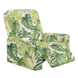 Voxugoniy Recliner Chair Cover Sofa Slipcover Waterproof Reversible Chair Couch Cover Washable Furniture Protector with Straps for Dogs Pets, Monstera