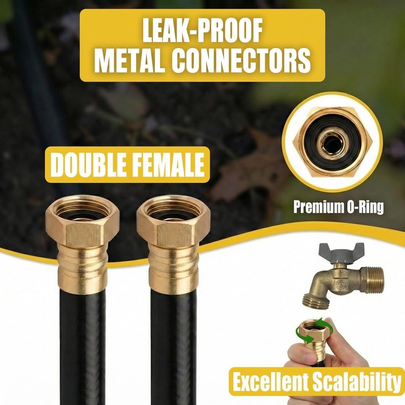 15FT Female to Female Leader Hose, 5/8 in, 3/4 GHT