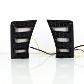 ECAHAYAKU LED Front Bumper DRL Fit For 2023-2025 Toyota Sequoia Daytime running Light Fog Light Driving Daylight with Sequential Amber Turn Signal light