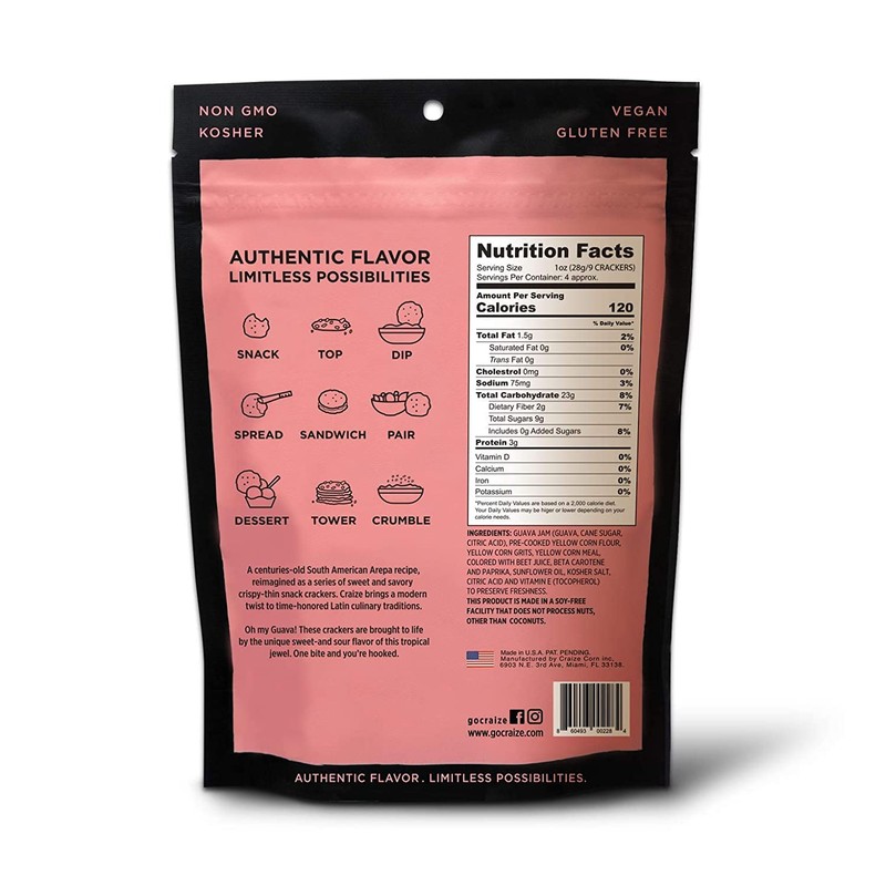 Craize Guava Crisps | Gluten Free, Vegan, Kosher, Toasted Corn