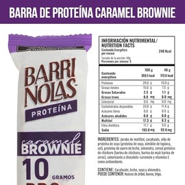 BARRINOLAS PROTEÍNA PACK 15 Pz: Sabor Brownie - 10g de Proteína por Barra - Sin Azúcar Añadida - Snack Saludable y Delicioso