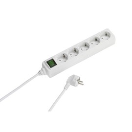 Vivanco EBLS3 W 5-Way Power Strip with Switch and Child Lock 3 m Cable Wire Cross Section 1.5 mm² White