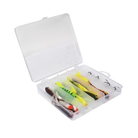 Berkley Pulse Shad Soft Rubber Fishing Lures and Jig Head Hooks Kit - Set of Paddle Tail Soft Baits with Matching Weighted Fishing Hooks for Pike, Perch, Zander