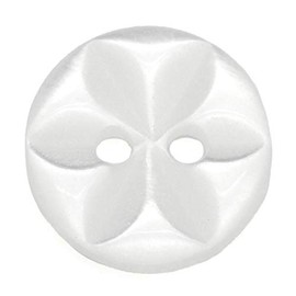 Pack of 20 Small 11mm Resin Sewing Buttons 2 Holes Round Clear Flower Pattern Knitting Baby