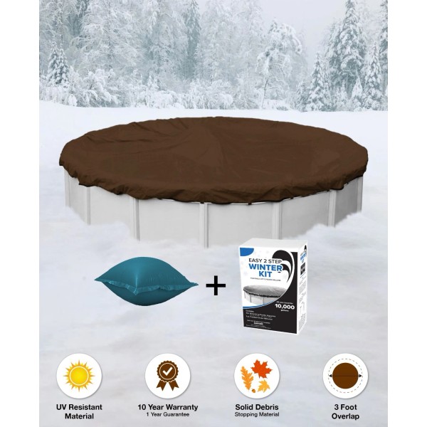 Unbranded 15' Round Above Ground Winter Pool Cover + 4x4