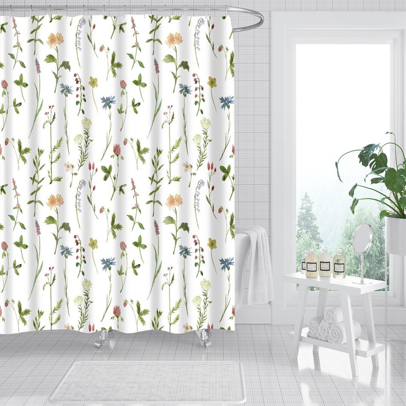 FAIRYGATE Bathroom Curtains Shower 180x180cm Spring Flower Shower Curtain Summer