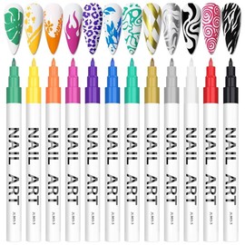 Calari 칼라리 3D 네일 아트 펜 세트, 12가지 컬러 펜, DIY 뷰티 장식 매니큐어 도구 [D] Colorary 3D Nail Art Pen Set, 12 Colors Pens, DIY Beauty Decoration Manicure Tools [D]