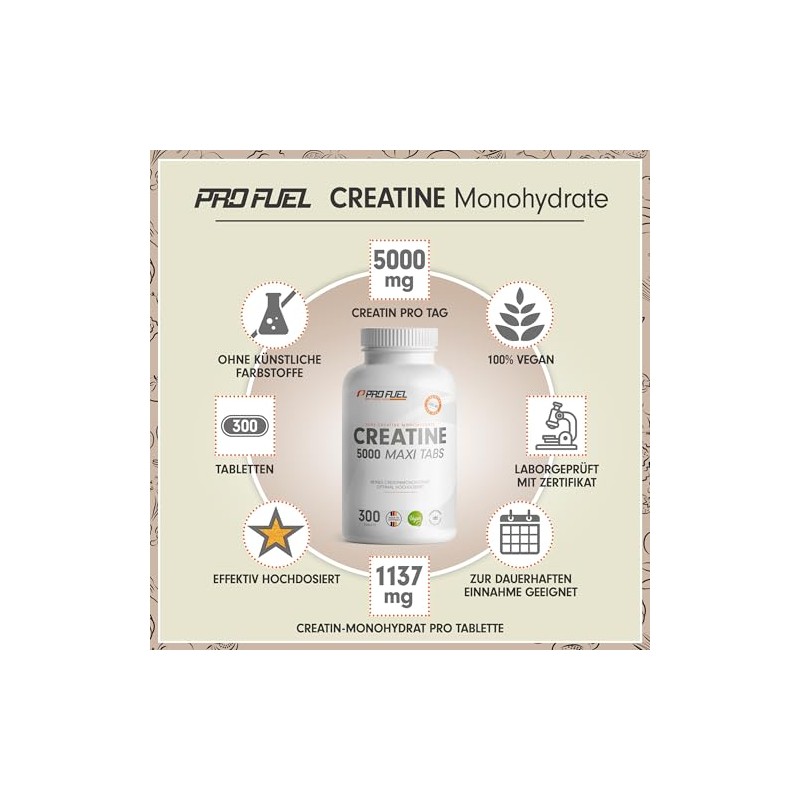 Creatine Tablets 600x - Optimal High Dose with 5685 mg