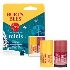 Burt's Bees Holiday Minis - Juego de regalo de bálsamo labial, cuidado de labios de origen natural, 2 tubos, 0.049 onzas