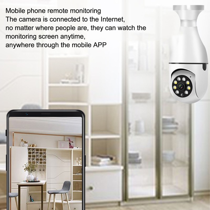 E27 Light Bulb Security Camera 5G 2.4G WiFi 2MP 1080P