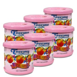 Pack of 6 TreeFrog Gel-Typed Automotive Cup-Holder Air Freshener (Peach Scented)